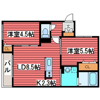 間取図 ラコルテデルソーレ