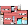 ラコルテデルソーレ 2LDKの間取り