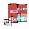 エルムーン月寒中央 1LDKの間取り