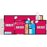 クチュール月寒東 2LDKの間取り
