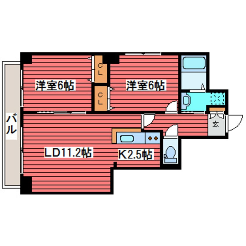間取図 ベルリード福住