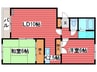 サンライズマンション 2LDKの間取り