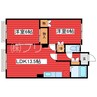 コーポすずかけ 2LDKの間取り