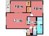 ロイウッド月寒中央 2LDKの間取り