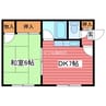 グリーンヒル南 1DKの間取り