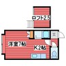 パークサイドヴィラ 1Kの間取り