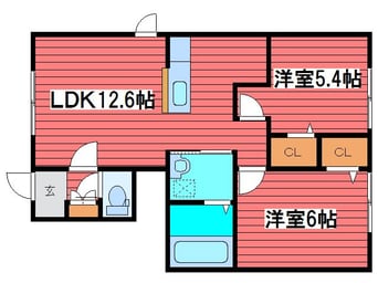 間取図 エスポワール月寒東