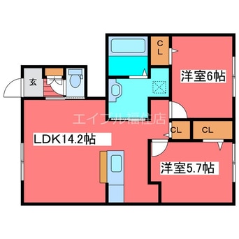 間取図 エスポワール月寒東