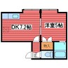 第25森宅建マンション 1DKの間取り