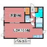タウンハウス早水Ｂ 1LDKの間取り
