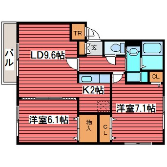 間取図 グリーンリーフ西岡