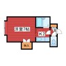 パステル月寒東Ａ 1Kの間取り
