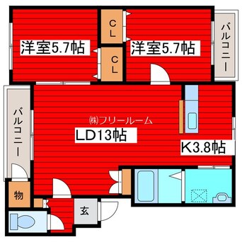 間取図 札幌市営地下鉄東豊線/福住駅 徒歩18分 3階 築20年