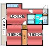 向ヶ丘宮北ビル 2LDKの間取り