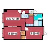 福住パークサイドマンション 2LDKの間取り