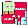 第2東山荘 2LDKの間取り