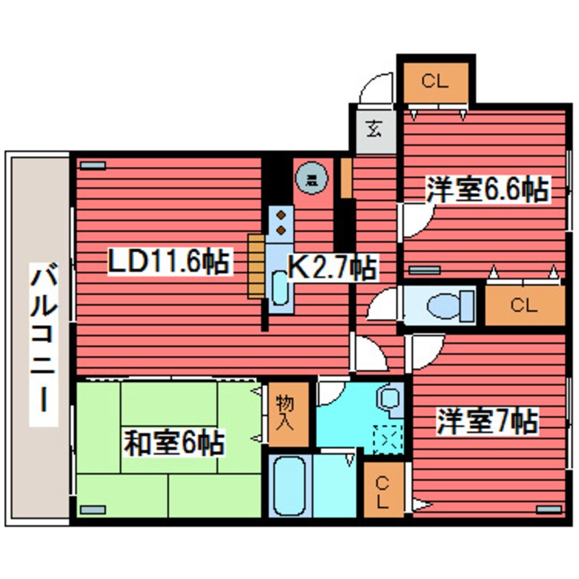 間取図 サンライト西岡II