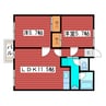 ヒルトップ西岡 2LDKの間取り