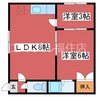 コーポ月寒Ｂ 2LDKの間取り