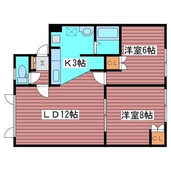 間取図 第3コーポ長谷川