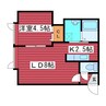 月寒パークヴィラ 1LDKの間取り