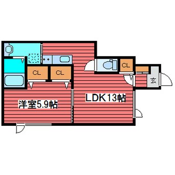 間取図 レトアデュエット西岡F