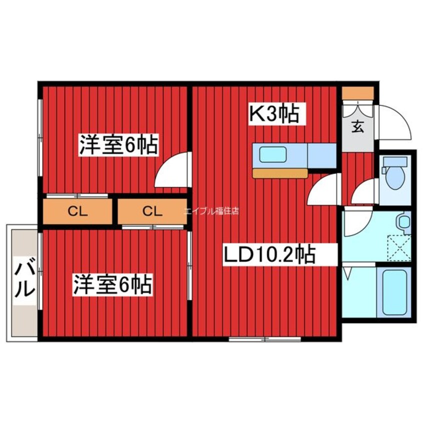 間取図 ル・シエル月寒東