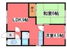 札幌市営地下鉄東豊線/福住駅 バス:10分:停歩3分 2階 築48年 2LDKの間取り