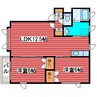 アベニューおちC 2LDKの間取り