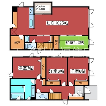 間取図 月寒東1-7戸建
