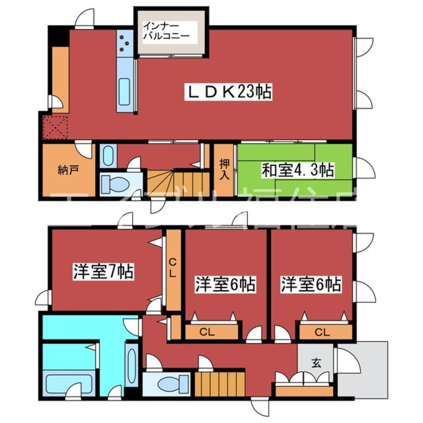 間取図 月寒東1-7戸建