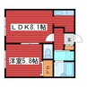 ハウス西岡 1LDKの間取り