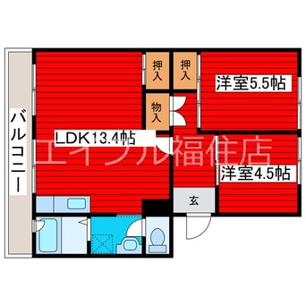 間取図 札幌西月寒団地1号棟