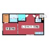 クレステージ西岡 1LDKの間取り