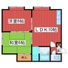 月寒エミナースB棟 2LDKの間取り