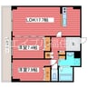 福住ＮＢコート 2LDKの間取り