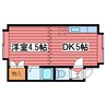 ドリームハウスII 1DKの間取り