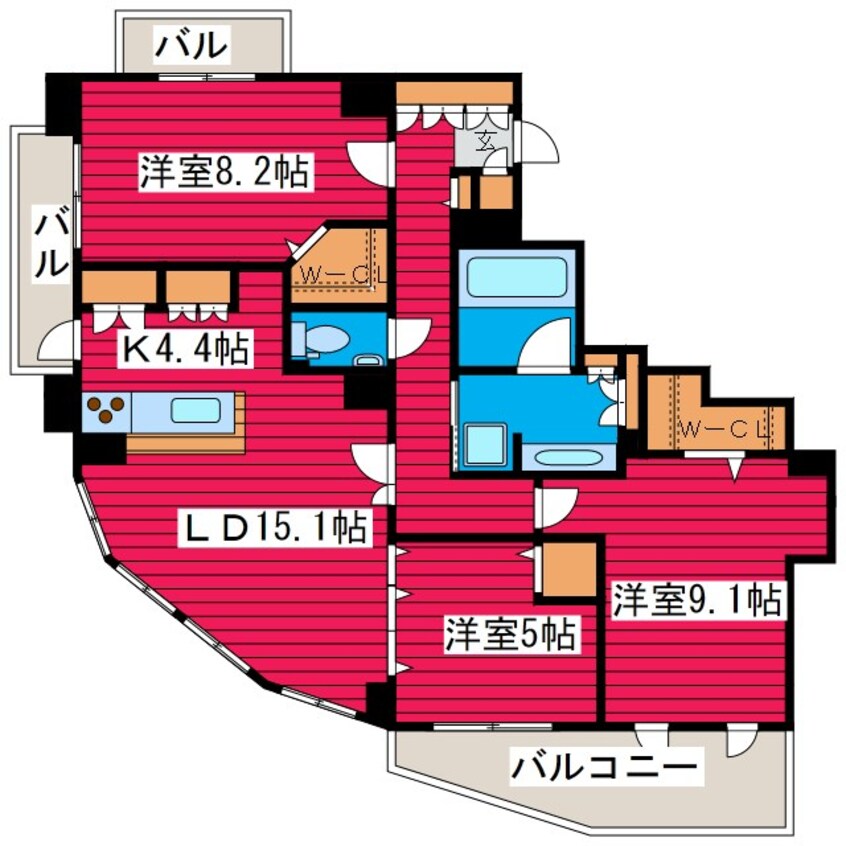 間取図 クリーンリバーフィネス福住駅前