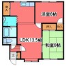 ハイツ第2クラークヒル 2LDKの間取り