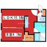 Aster月寒西II 1LDKの間取り