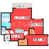 ノルデスタパークムーン 2LDKの間取り