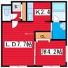 ＢＥＬＬ　ＷＡＬＫ３ 1LDKの間取り