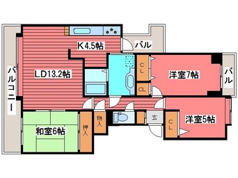 間取図 グランアビテ福住