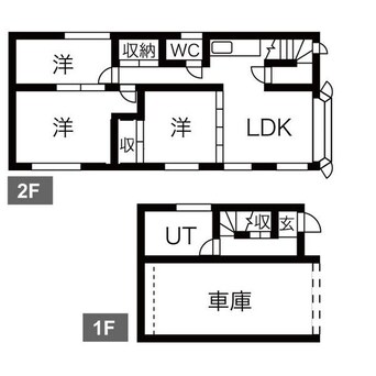 間取図 平岸3-9貸家