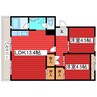 札幌西月寒団地6号棟 2LDKの間取り
