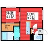 ルフト月寒 1LDKの間取り