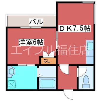 間取図 札幌市営地下鉄東豊線/月寒中央駅 徒歩4分 2階 築39年
