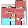 札幌市営地下鉄東豊線/月寒中央駅 徒歩4分 2階 築39年 1DKの間取り
