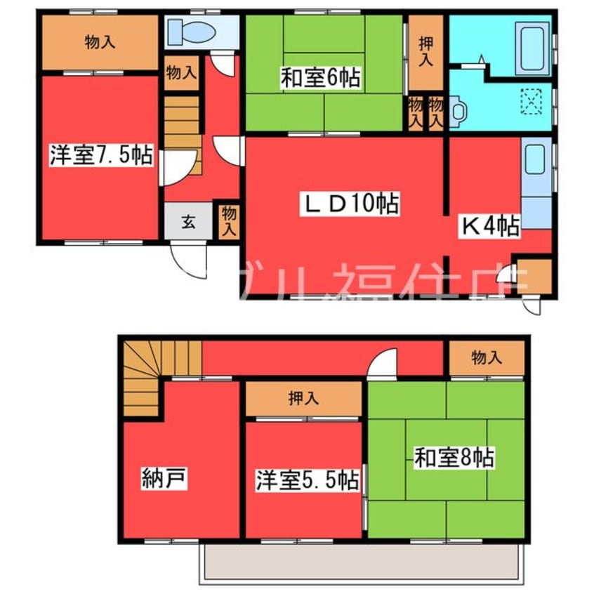 間取図 澄川6-13貸家