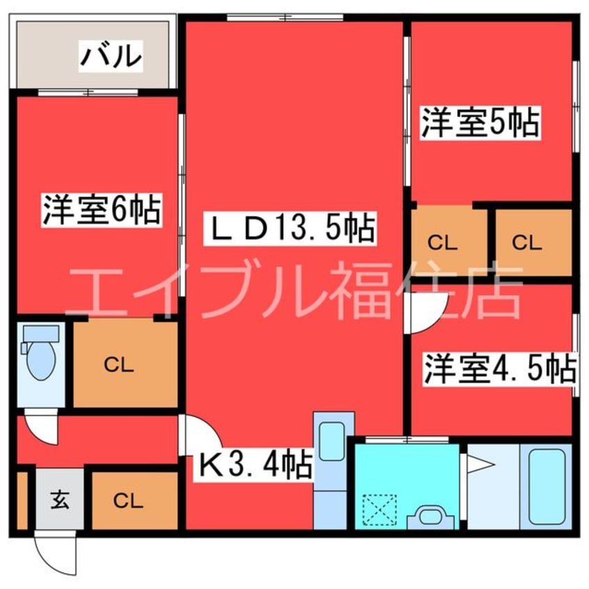 間取図 エフュート福住